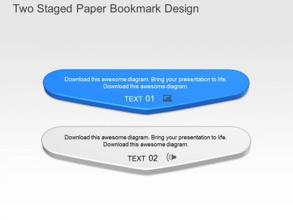 Ws two staged paper bookmark design powerpoint template