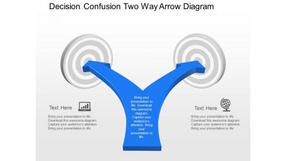 Xg decision confusion two way arrow diagram powerpoint template