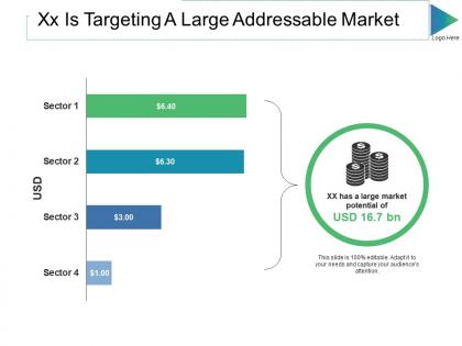 Xx is targeting a large addressable market ppt slides background