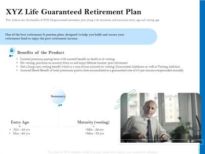 Xyz life guaranteed retirement plan retirement insurance plan