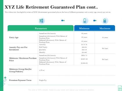 Xyz life retirement guaranteed plan cont retirement insurance plan
