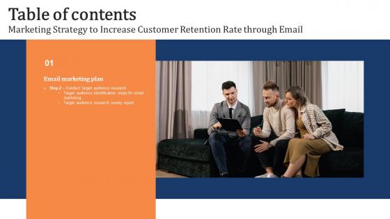 Y164 Marketing Strategy To Increase Customer Retention Rate Through Email Table Of Contents