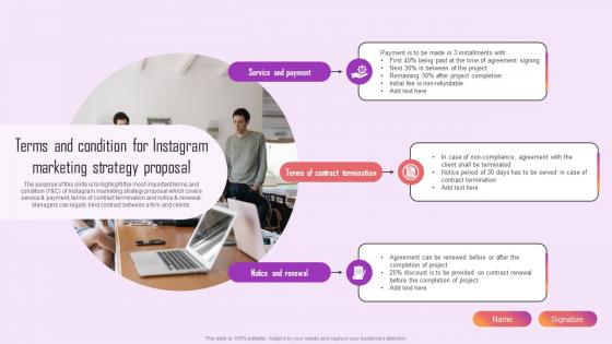 Y54 Terms And Condition For Instagram Marketing Strategy Proposal Ppt Elements