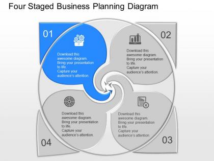 Yb four staged business planning diagram powerpoint template