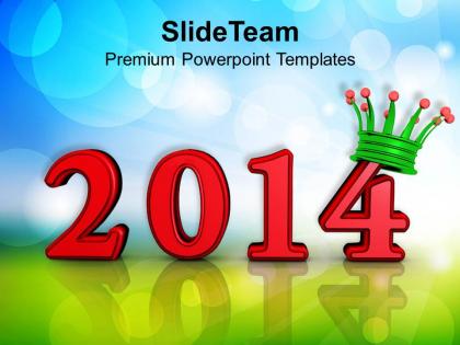 Year 2014 with crown powerpoint templates ppt backgrounds for slides 1113