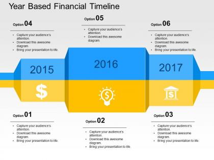 Year based financial timeline flat powerpoint design