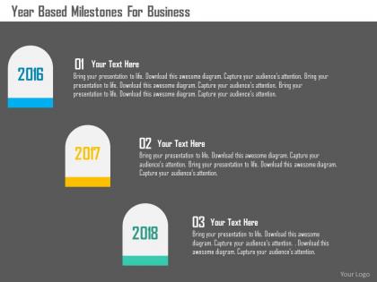 Year based milestones for business flat powerpoint design
