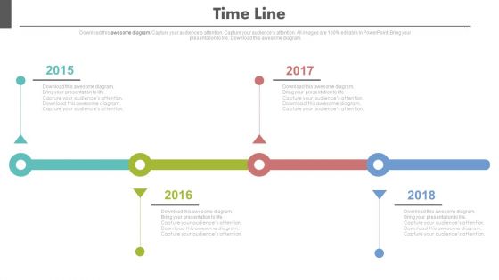 Year based timeline for business strategy roadmap powerpoint slides