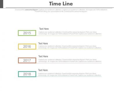 Year based vertical timeline for business data powerpoint slides