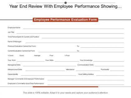 Year end review with employee performance showing managerial skills interpersonal