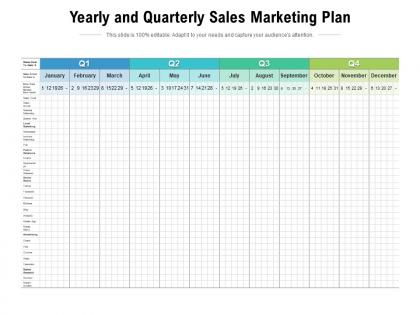 Yearly and quarterly sales marketing plan