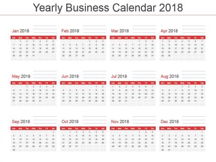 Yearly business calendar 2018 powerpoint template