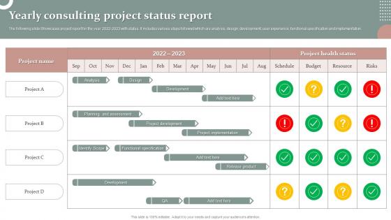 Yearly Consulting Project Status Report