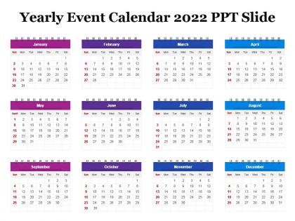 Yearly event calendar 2022 ppt slide