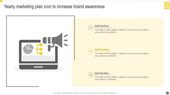 Yearly Marketing Plan Icon To Increase Brand Awareness