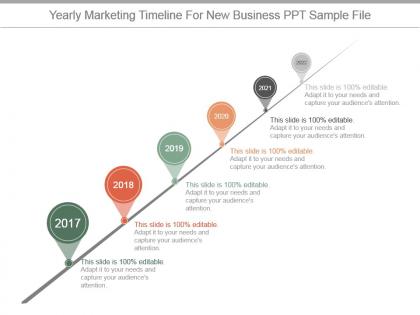Yearly marketing timeline for new business ppt sample file