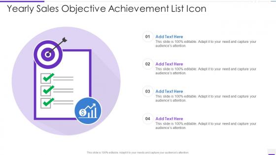 Yearly Sales Objective Achievement List Icon