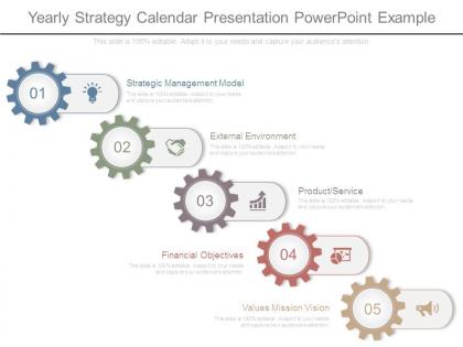 Yearly strategy calendar presentation powerpoint example
