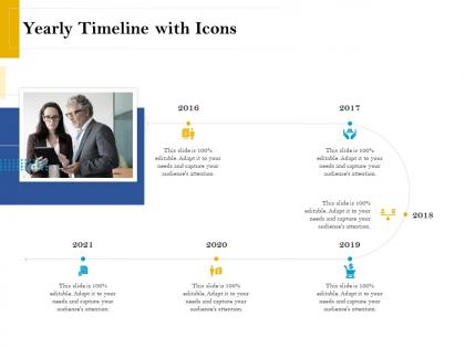 Yearly timeline with icons retirement analysis ppt icon topics