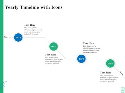 Yearly timeline with icons retirement insurance plan