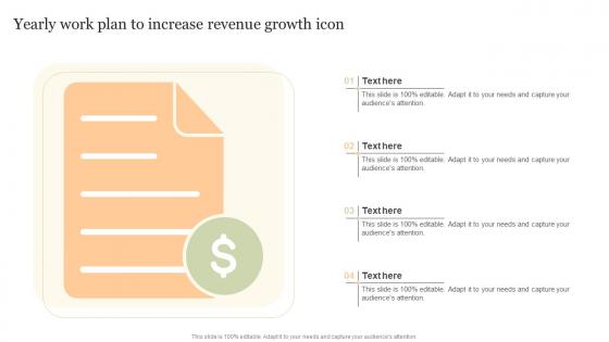 Yearly Work Plan To Increase Revenue Growth Icon
