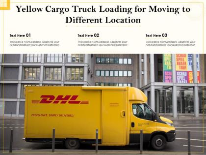 Yellow cargo truck loading for moving to different location