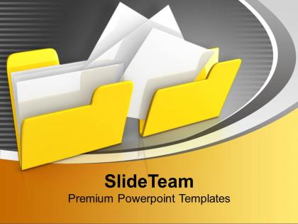 Yellow copy and paste folders computer powerpoint templates ppt backgrounds for slides 0113