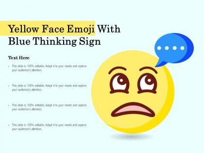 Yellow face emoji with blue thinking sign