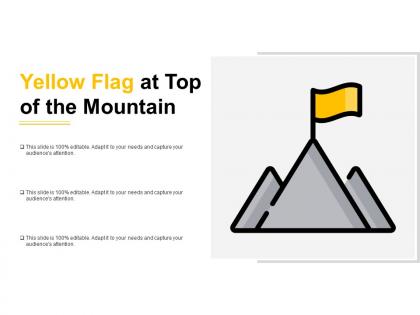 Yellow flag at top of the mountain