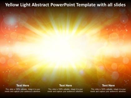 Yellow light abstract powerpoint template with all slides
