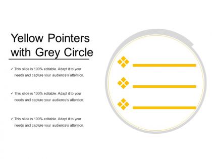 Yellow pointers with grey circle