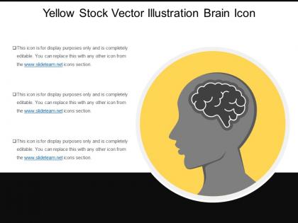 Yellow stock vector illustration brain icon