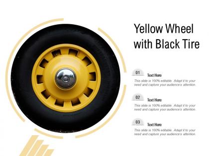 Yellow wheel with black tire