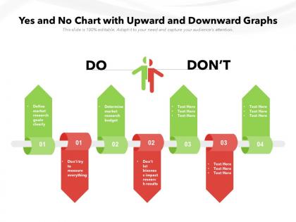 Yes and no chart with upward and downward graphs