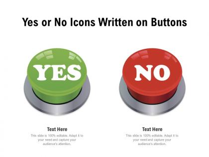 Yes or no icons written on buttons