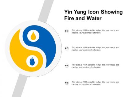 Yin yang icon showing fire and water