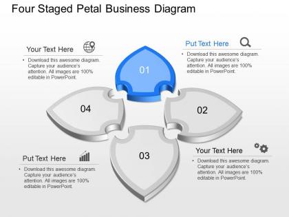 Ym four staged petal business diagram powerpoint template