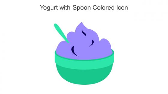 Yogurt With Spoon Colored Icon In Powerpoint Pptx Png And Editable Eps Format