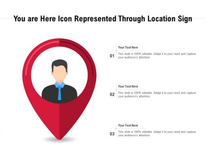 You are here icon represented through location sign