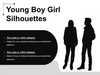 Young boy girl silhouette powerpoint templates
