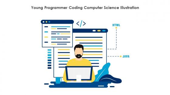 Young Programmer Coding Computer Science Illustration