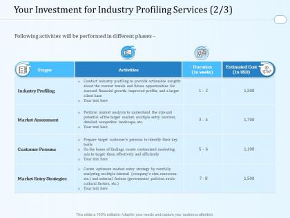 Your investment for industry profiling services l1609 ppt powerpoint file gridlines