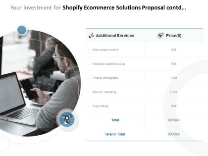 Your investment for shopify ecommerce solutions proposal contd ppt powerpoint presentation styles