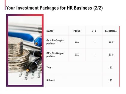 Your investment packages for hr business ppt powerpoint presentation gallery