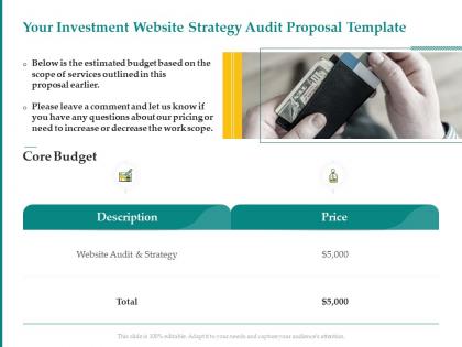 Your investment website strategy audit proposal template ppt powerpoint presentation templates