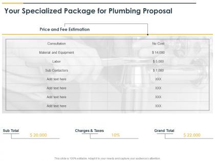 Your specialized package for plumbing proposal ppt powerpoint maker