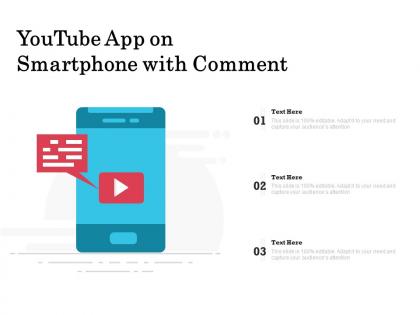 Youtube app on smartphone with comment