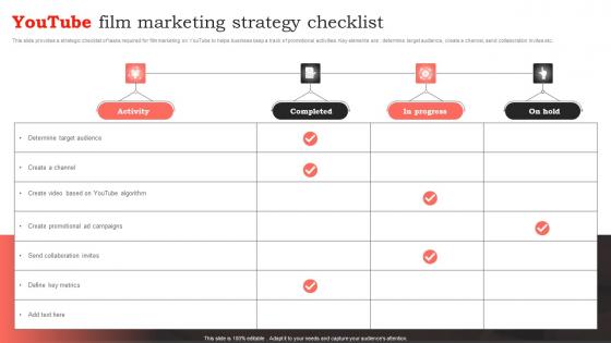 YouTube Film Marketing Strategy Checklist