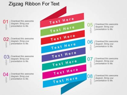 Zigzag ribbon for text flat powerpoint design