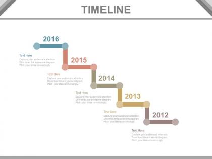 Zigzag stair design year based timeline powerpoint slides